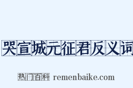 哭宣城元征君反义词是什么意思的图片